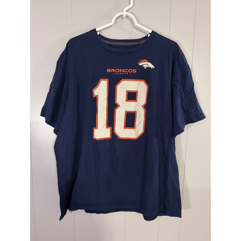 Denver Broncos T-Shirt Mens 2XL Navy Blue NFL Football‎ Manning NFL Team Apparel